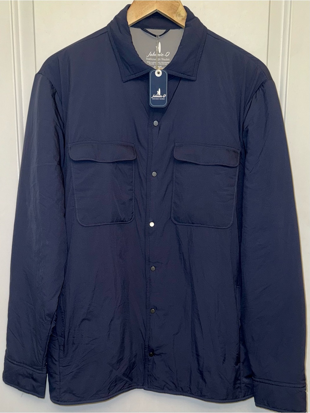 NWT johnnie-O “Denzel” Featherweight Shacket in “Wake” Blue